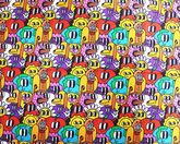 Little Johnny Multicolored Cartoon Characters 100% Cotton 150cm Wide Digitally Printed Fabric for Crafting, Sewing, Patchwork, Dressmaking